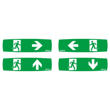 DOTLUX LED-Rettungsleuchte EXIT 3,8W 6000K inkl. 4 Piktogrammen 3h Betrieb,(Dauerbetrieb oder Notbeleuchtung) Li-FEPO4  autom. Selbsttest