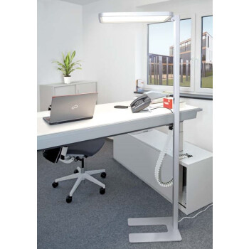 realLED LED Büro Stehleuchte Athena  80W 4000K dimmbar mit Sensor grau