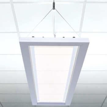 realLED LED Büro Pendelleuchte Hängeleuchte Minerva 120x30cm, 54W, versch. Lichtfarben, dimmbar, UGR<19, inkl. Abhängung