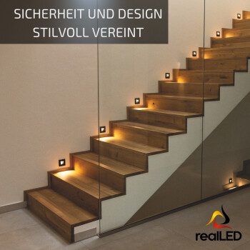 realLED Treppenleuchte EASY 1,5 W 3000K warmweiß...