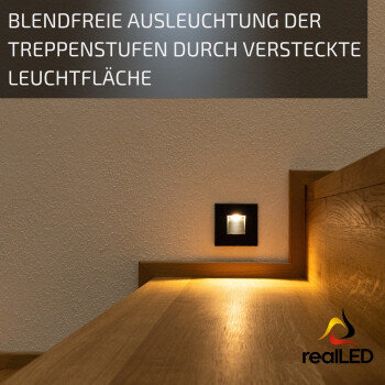 realLED Treppenleuchte EASYSTAIR 1,5 W 3000K warmweiß weiß / schwarz / silber