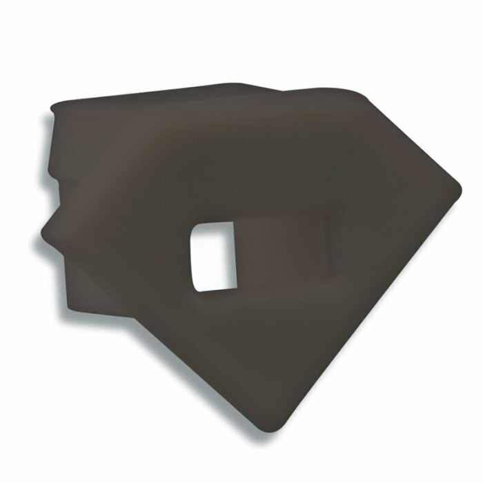 PVC-Endkappe für Profil/Abdeckung 8I schwarz, mit Kabeldurchführung