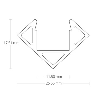 Alu-Eck-Profil Typ 8 200 cm für LED-Streifen bis 11 mm