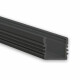 Alu-Aufbau-Profil Typ 2 200 cm pulverbeschichtet schwarz RAL 9005 für LED-Streifen bis 12 mm