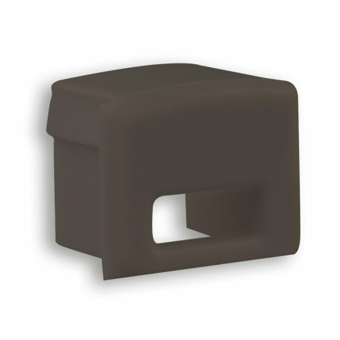 PVC-Endkappe für Profil/Abdeckung 2B schwarz, mit Kabeldurchführung