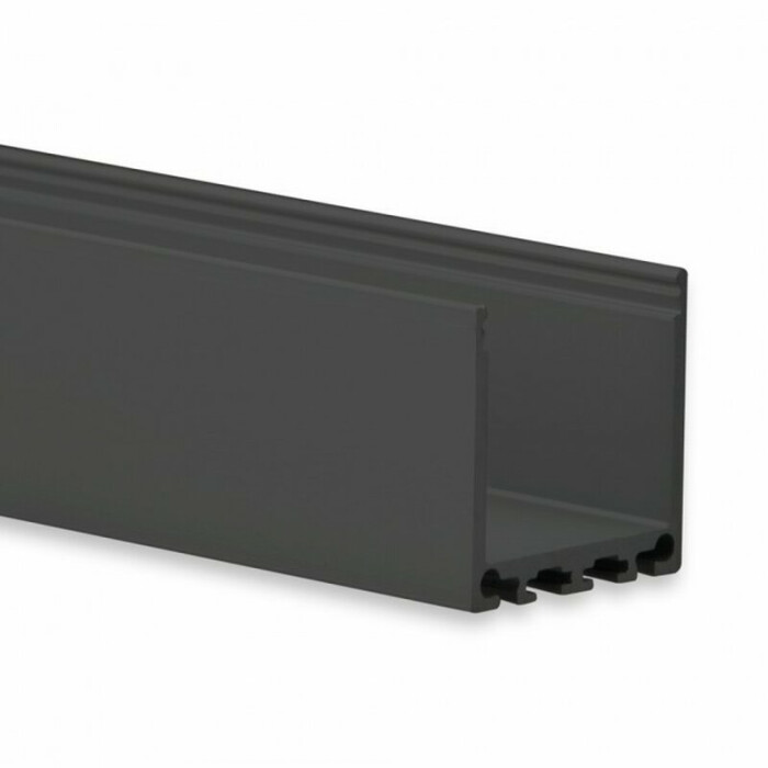 Alu-Aufbau-Profil Typ 11 200 cm, hoch, pulverbeschichtet schwarz RAL 9005 für LEDStreifen bis 24 mm