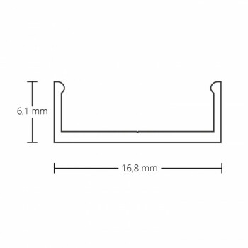Alu-Aufbau/Montage-Profil für Typ 15 200 cm, flach