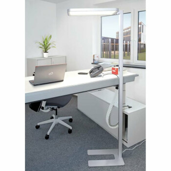 RealLED LED Büro Arbeitsplatz Standleuchte Officedesk 8000 Lumen 4000K Schwarz